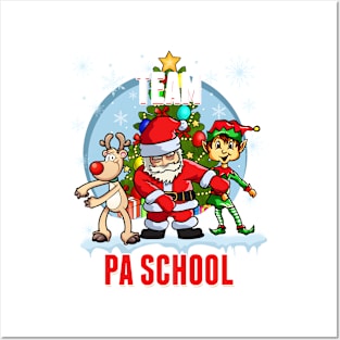 Team PA School Santa Elf Reindeer Flossing Kids Christmas Posters and Art